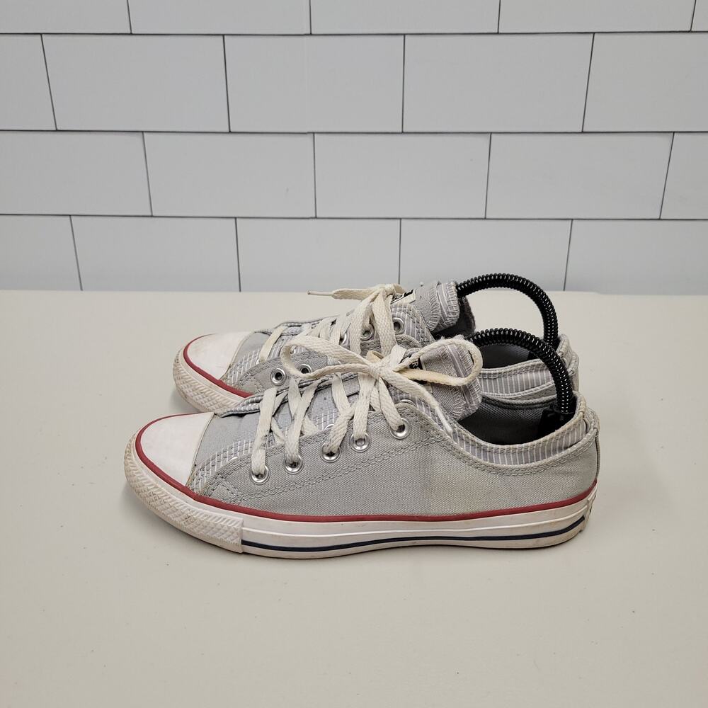 Converse Chuck Taylor All Star Double Upper Gray Canvas Low Top Sneakers Wome 8